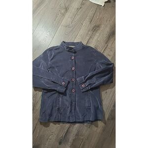 Anthropologie Isabella Bird Button Down Velour Shirt Jacket Womens Size 14
